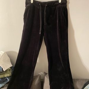 Black velvet yoga pants
